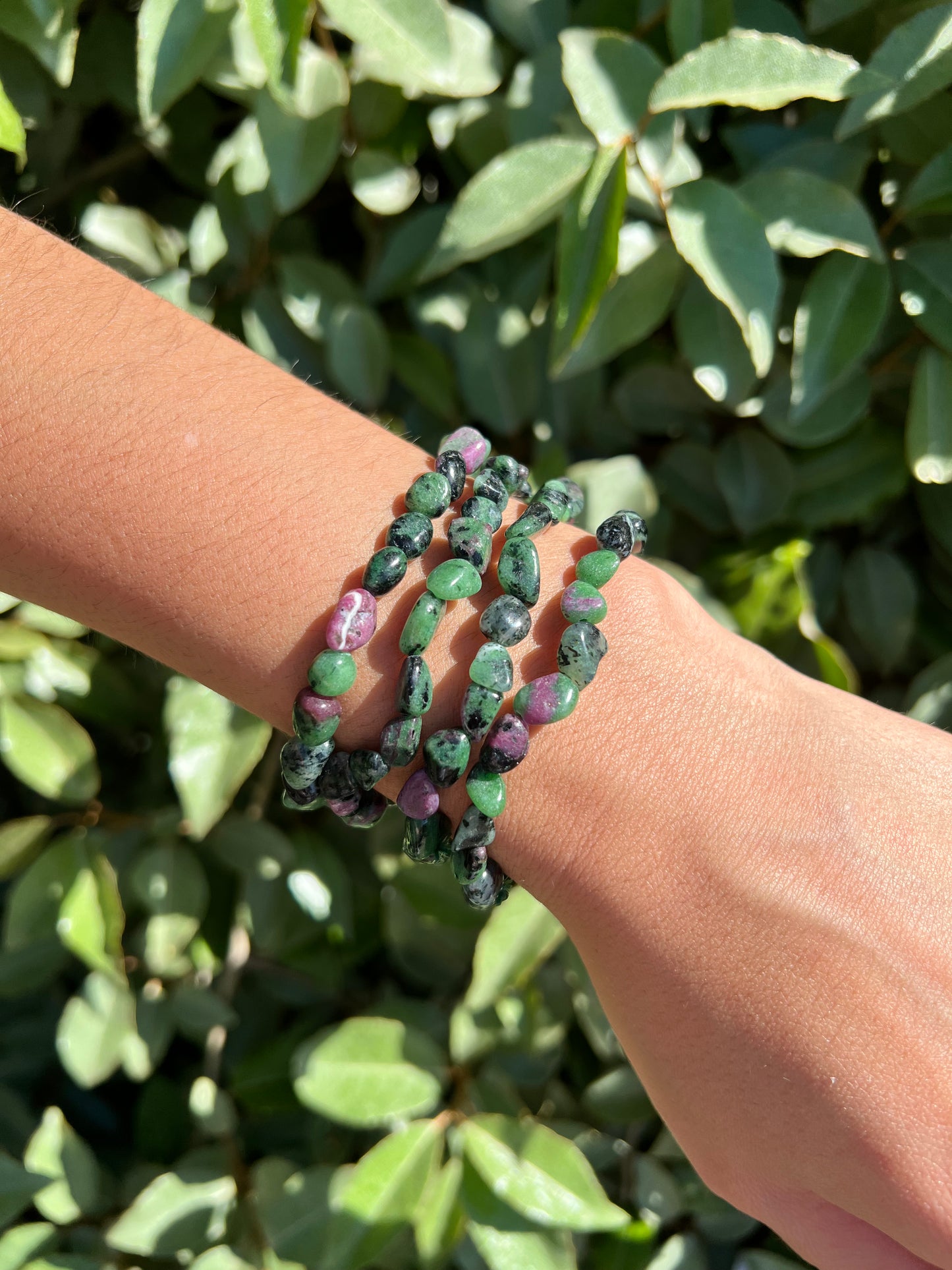 RUBY ZOISITE NUGGET BRACELET