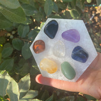 SELENITE HEXAGON CHARGING PLATE 4"