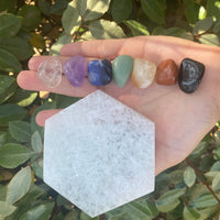 SELENITE HEXAGON CHARGING PLATE 4"