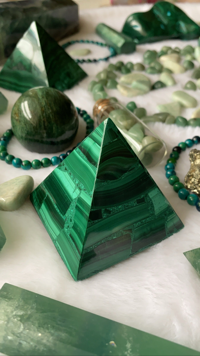 Malachite Bracelet and abundance crystals