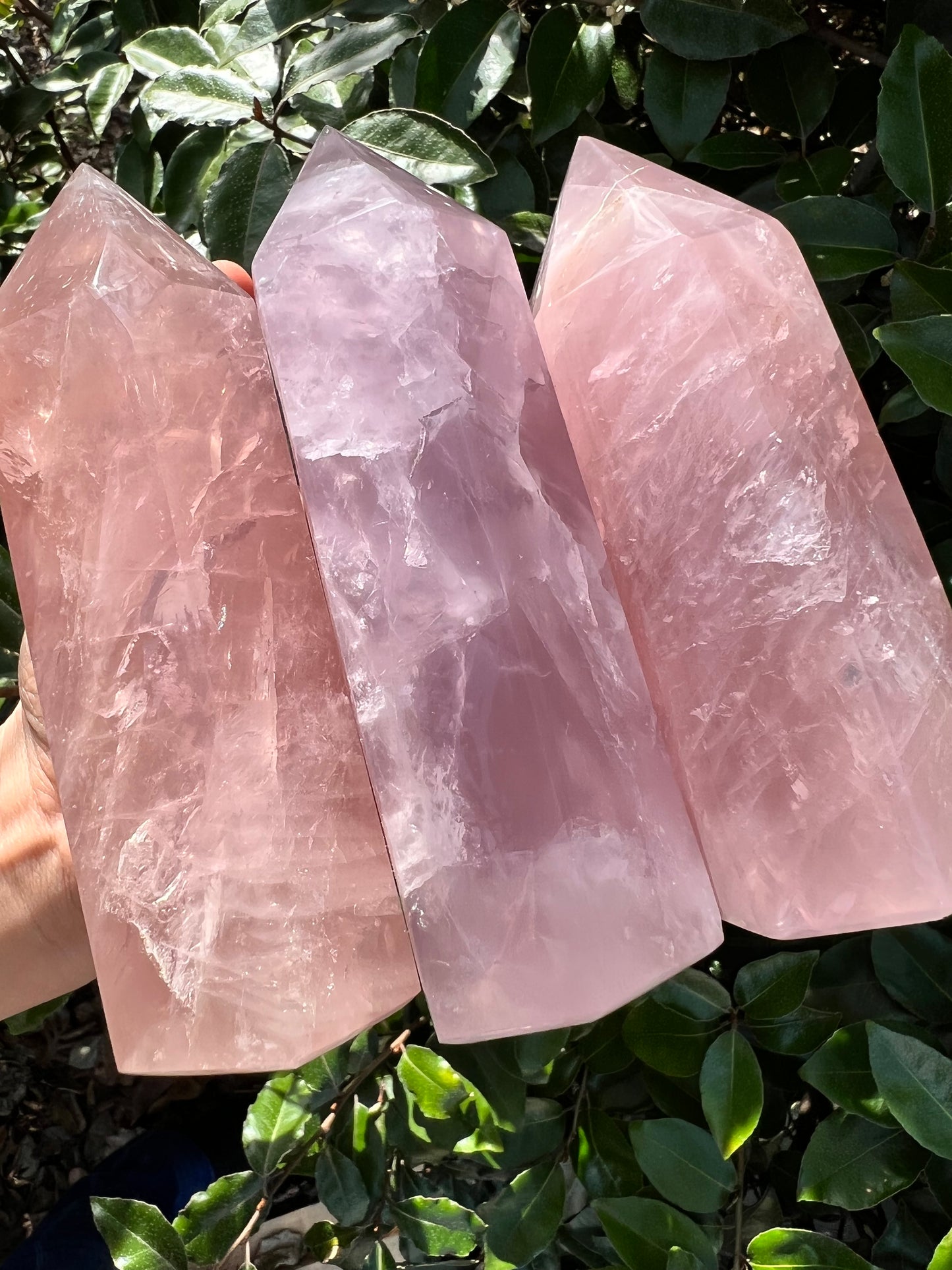 LARGE ROSE QUARTZ TOWER