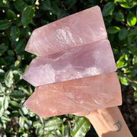 LARGE ROSE QUARTZ TOWER