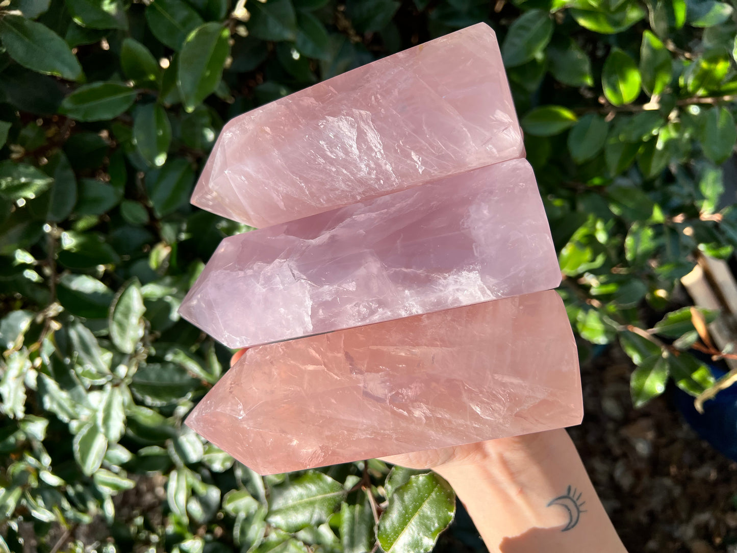 LARGE ROSE QUARTZ TOWER