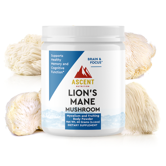 Organic Lion's Mane Mushroom Powder, 60 Grams by Ascent Nutrition