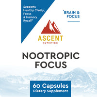 Nootropic Focus, 60 Capsules, 800 mg Ginseng + 720 mg Ginkgo Biloba each by Ascent Nutrition