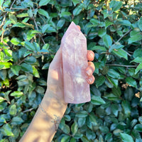 LARGE ROSE QUARTZ TOWER
