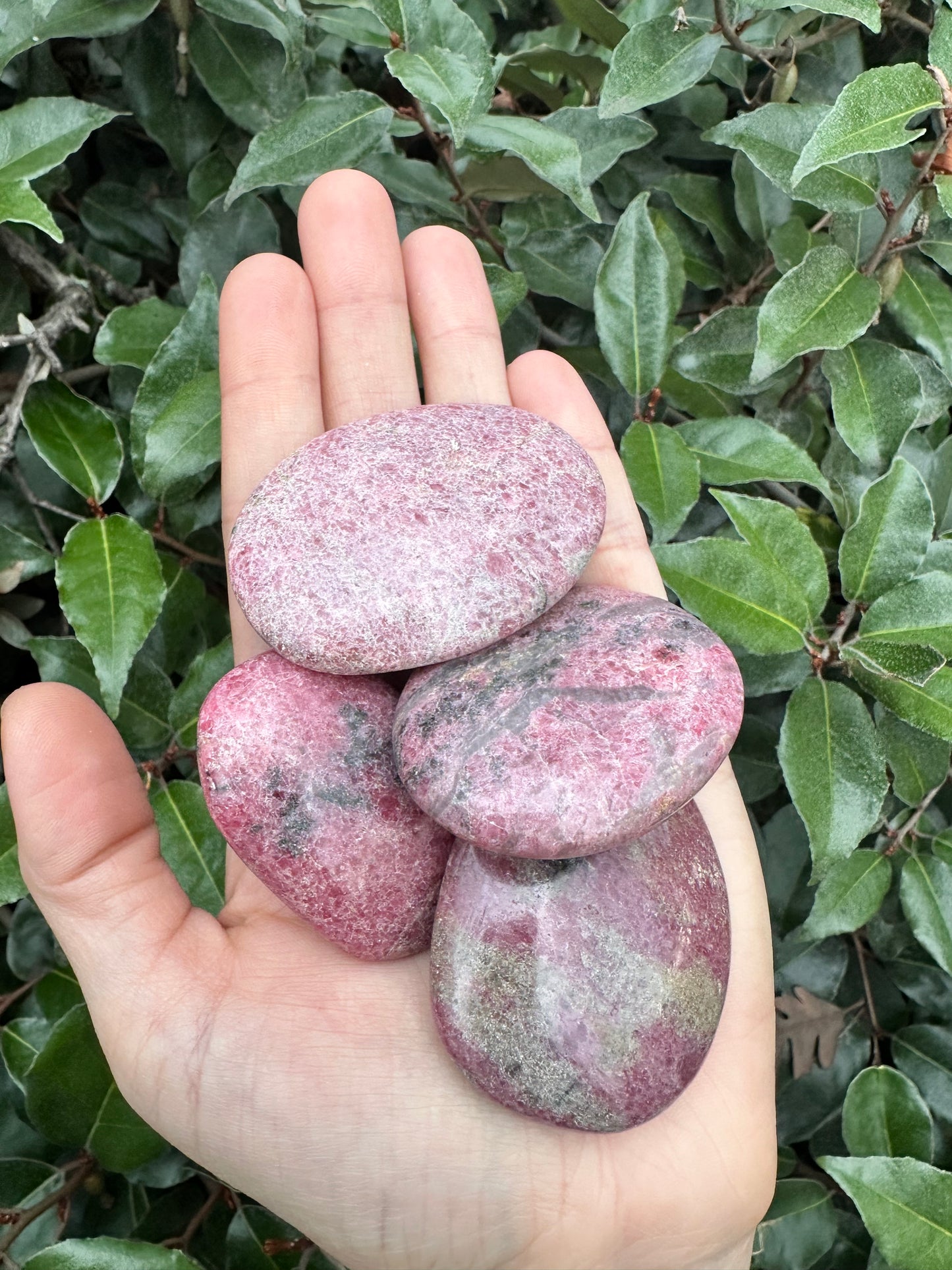 RHODONITE PALM STONE