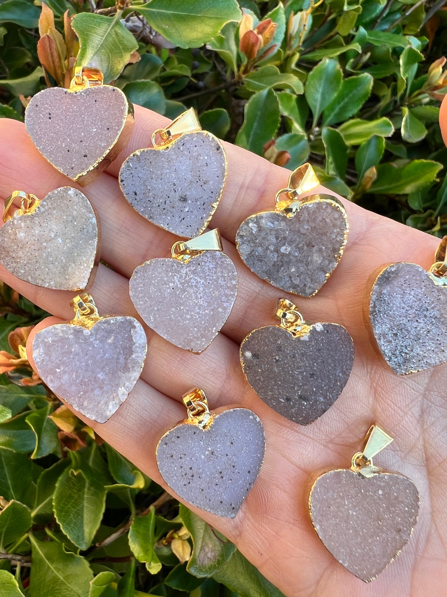 DRUZY AGATE HEART PENDANT