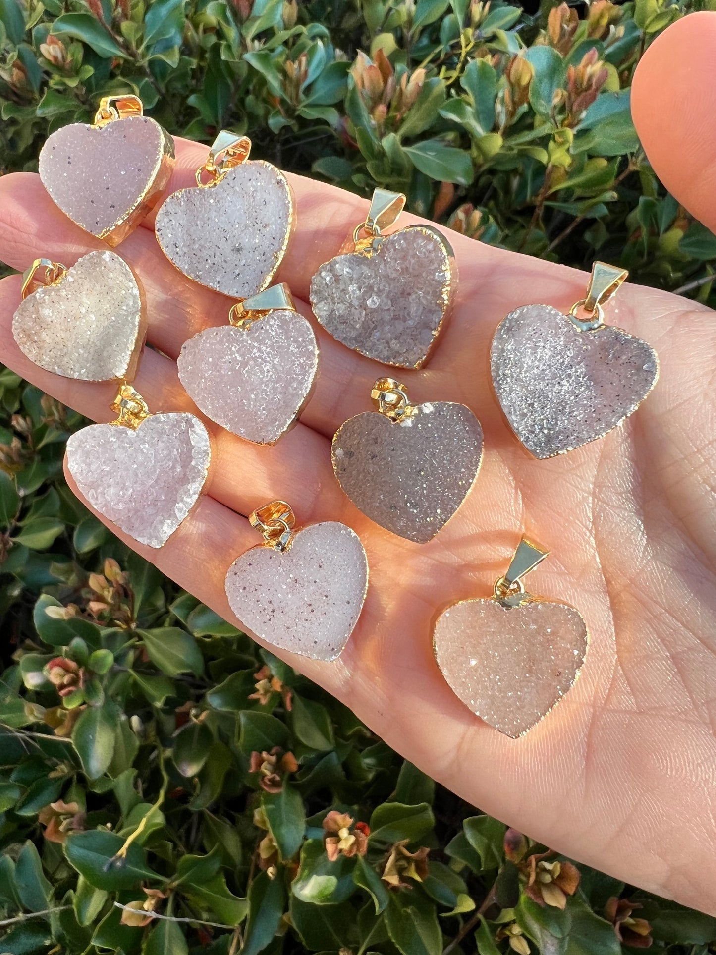 DRUZY AGATE HEART PENDANT