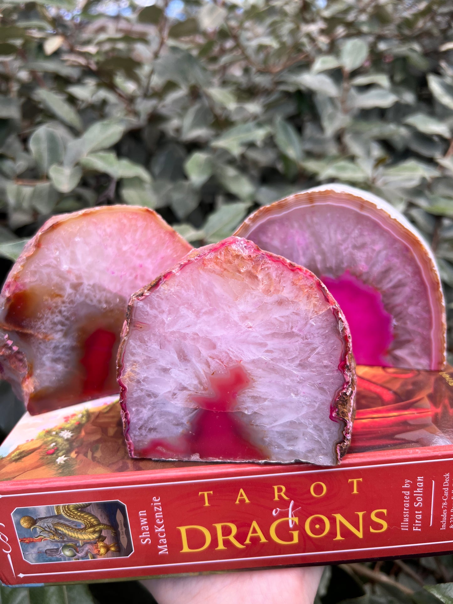 PINK AGATE GEODE CANDLE HOLDER