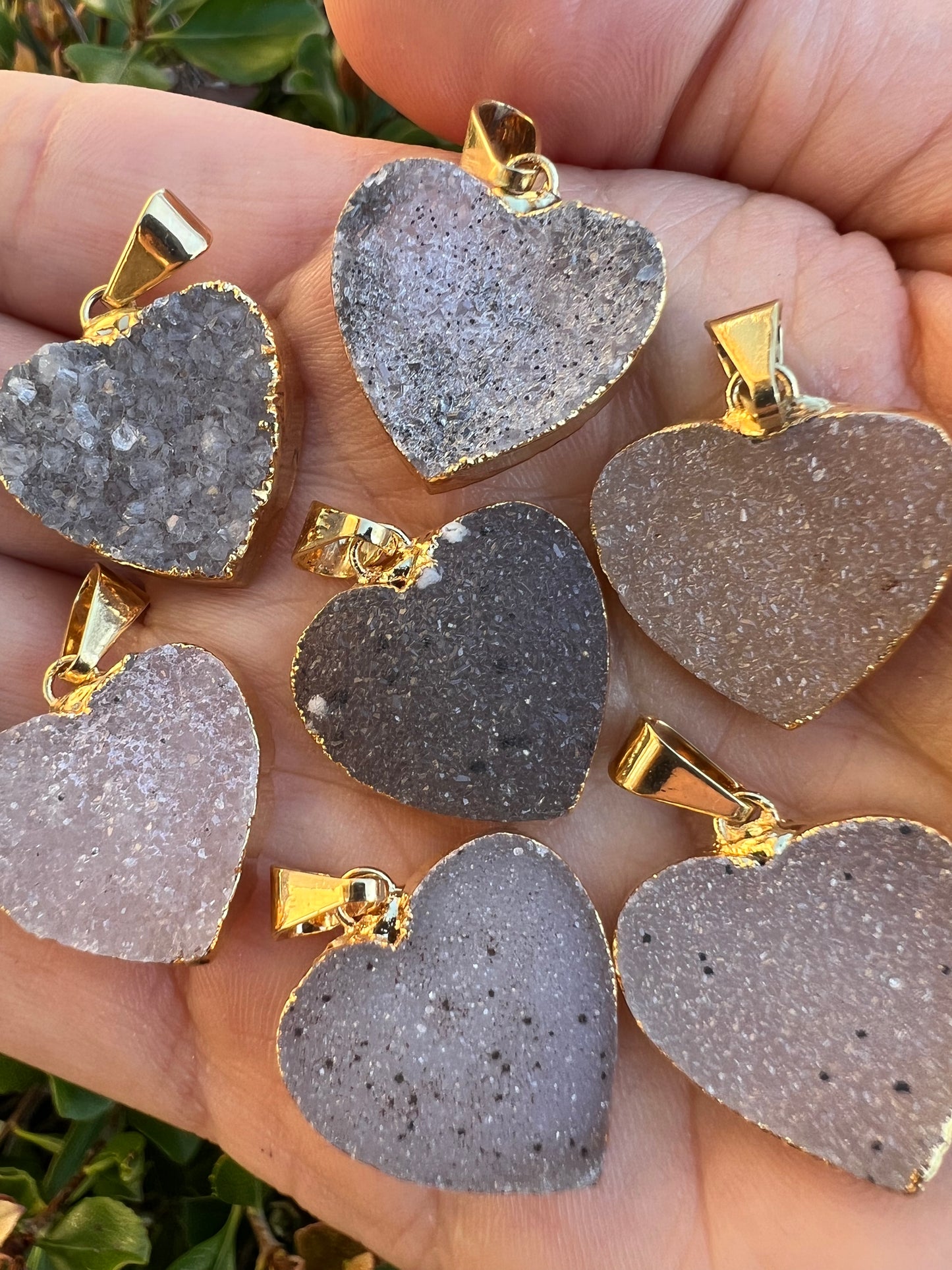 DRUZY AGATE HEART PENDANT