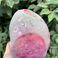 PINK AGATE GEODE CANDLE HOLDER