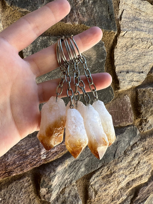 CITRINE POINT KEY CHAIN