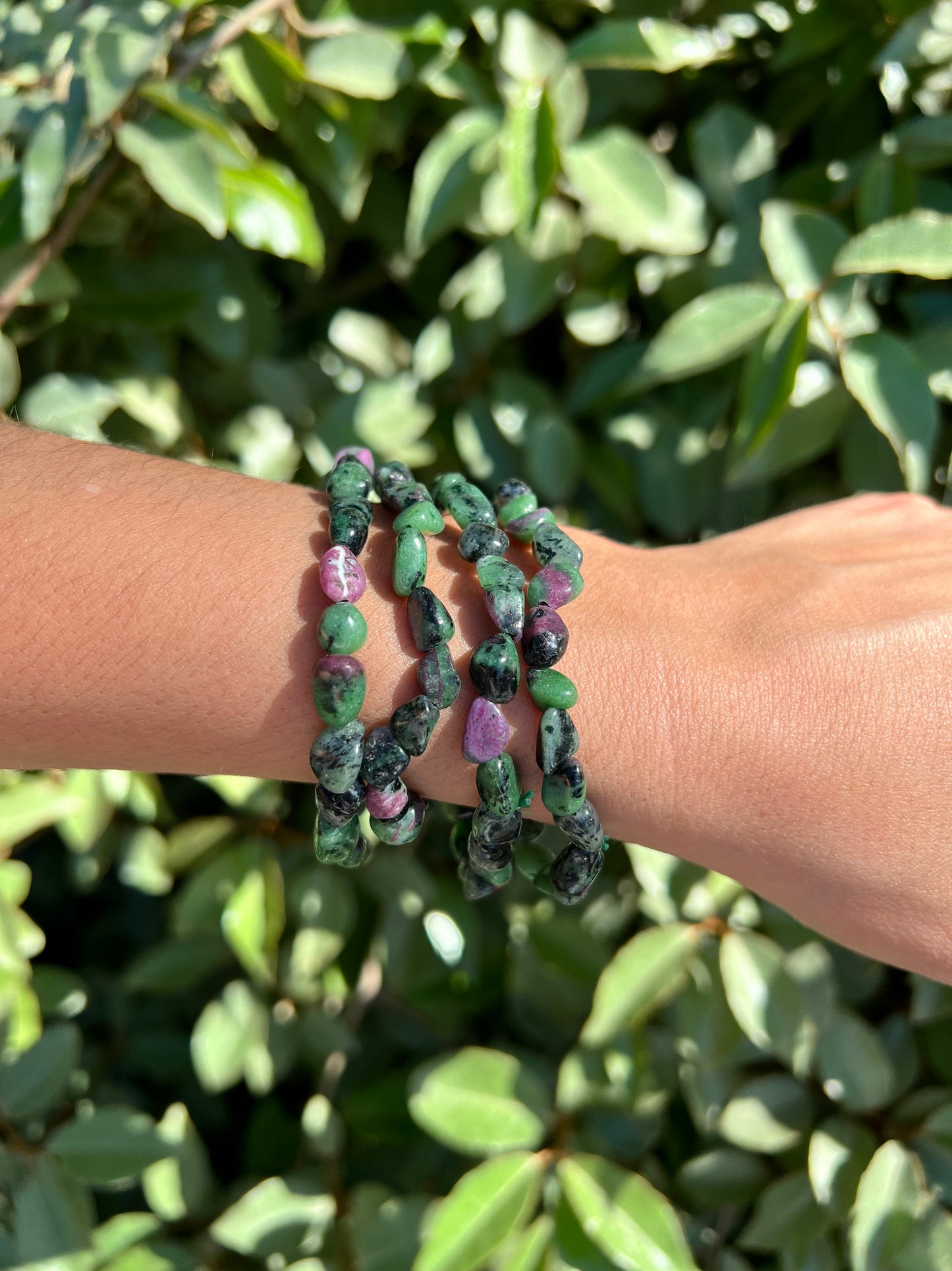 RUBY ZOISITE NUGGET BRACELET