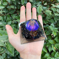 BLACK TOURMALINE FLOWER OF LIFE ORGONITE