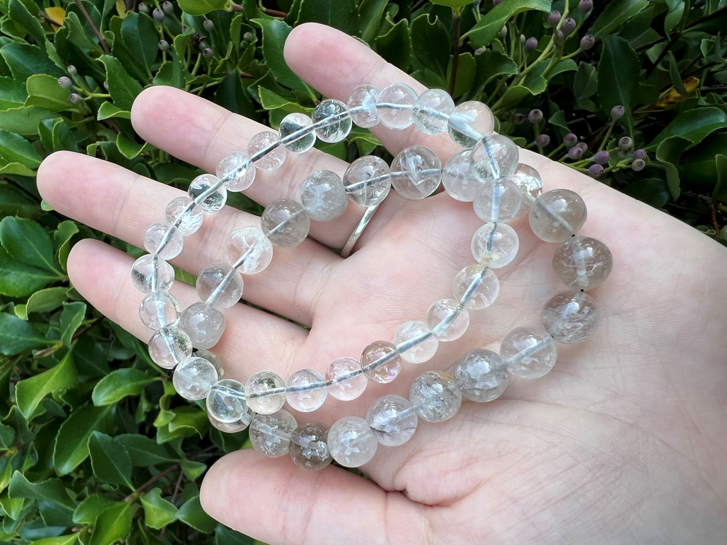 CLEAR AND INCLUSION QUARTZ BRACELET