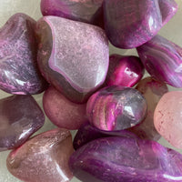 PURPLE PINK AGATE TUMBLED STONE large