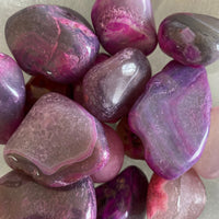 PURPLE PINK AGATE TUMBLED STONE large