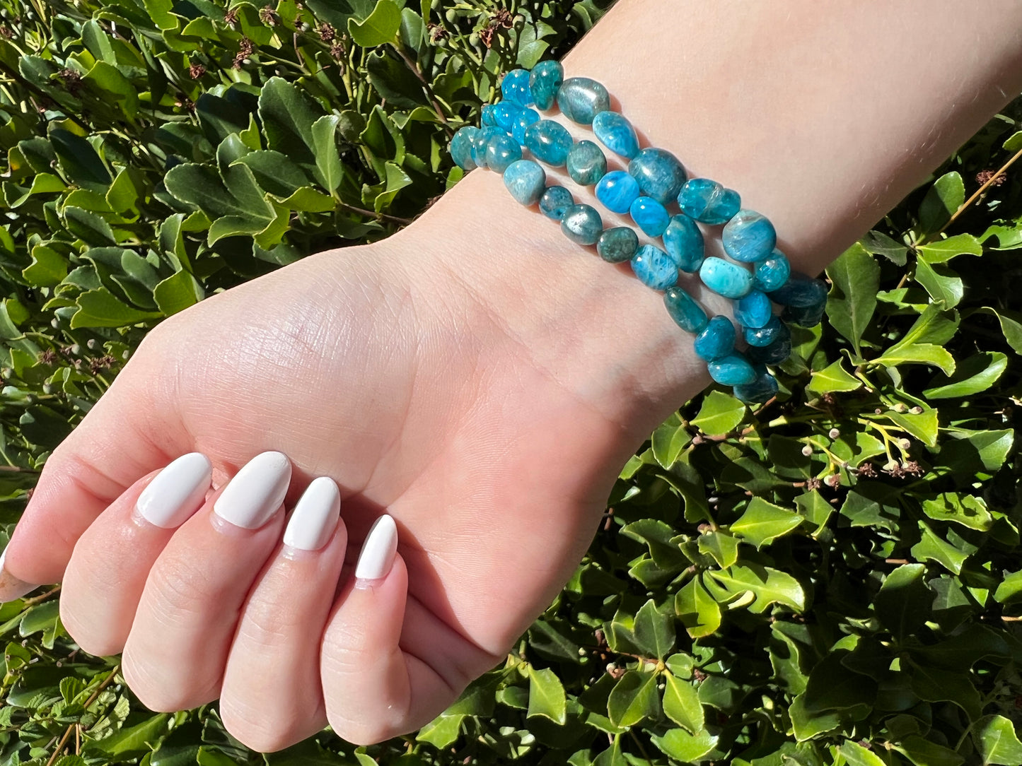 BLUE APATITE NUGGET BRACELET