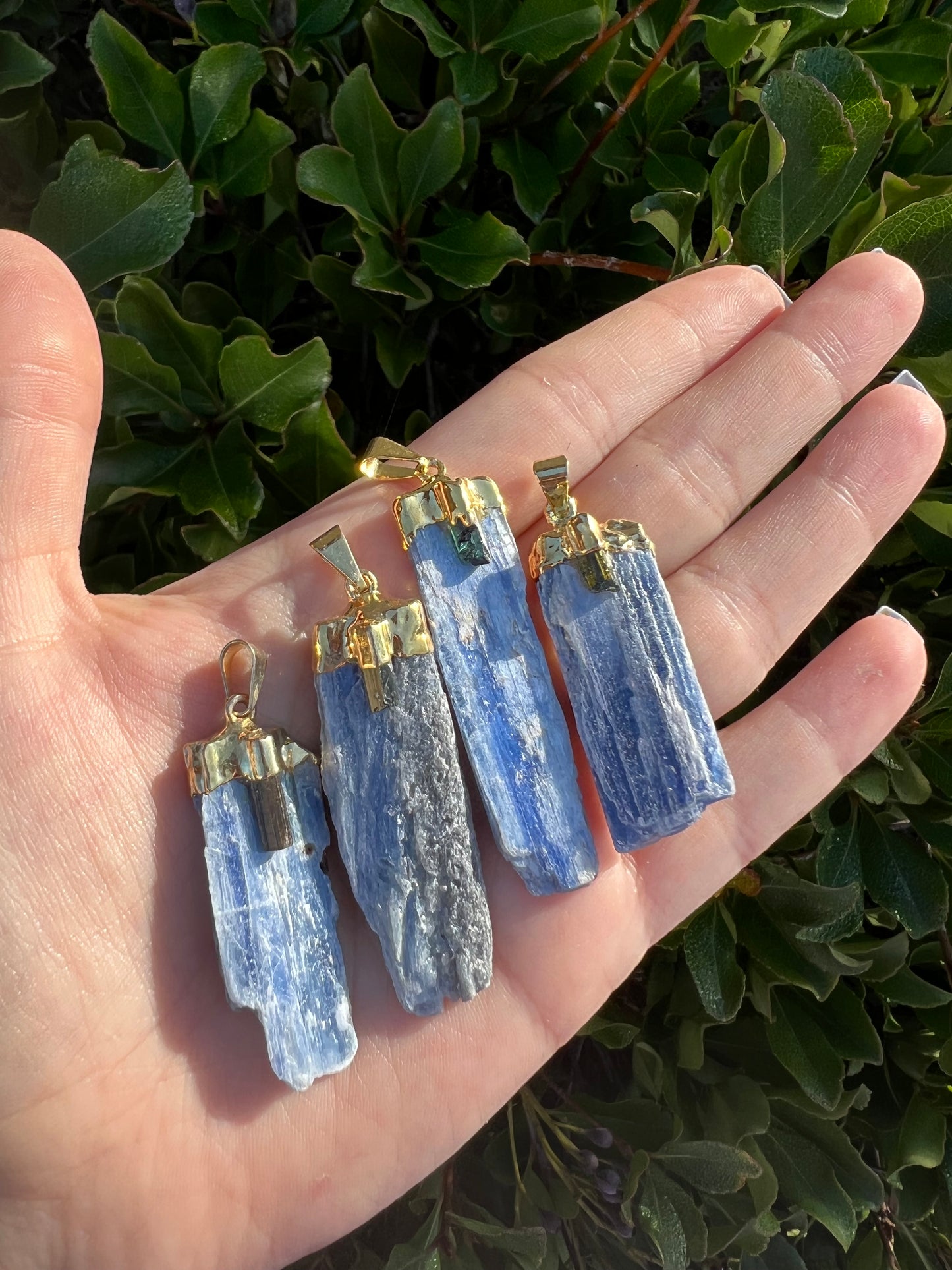 KYANITE PENDANT WITH TOURMALINE (gold Plated)