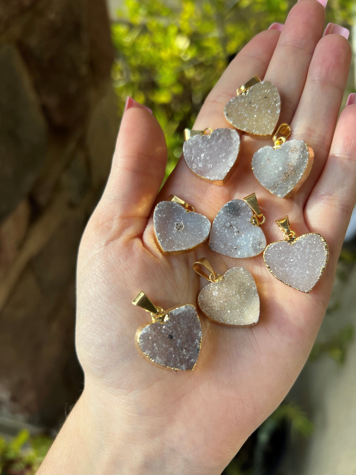 DRUZY AGATE HEART PENDANT