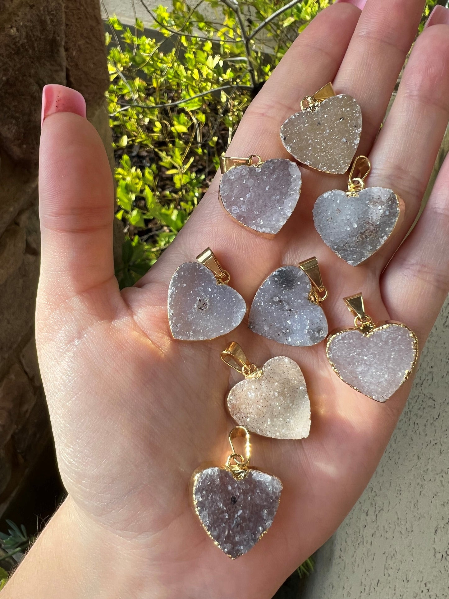 DRUZY AGATE HEART PENDANT