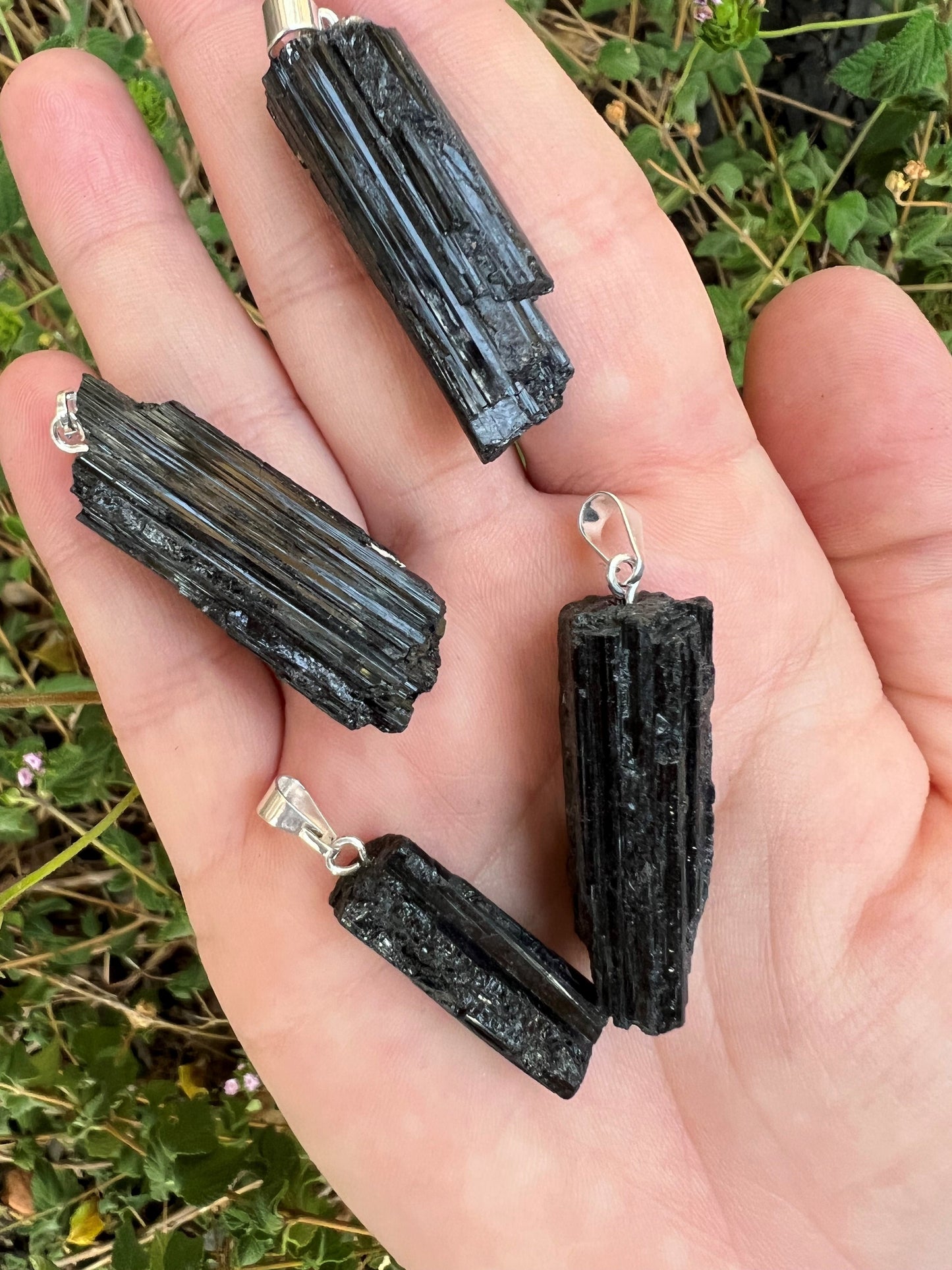 BLACK TOURMALINE BAIL PENDANT