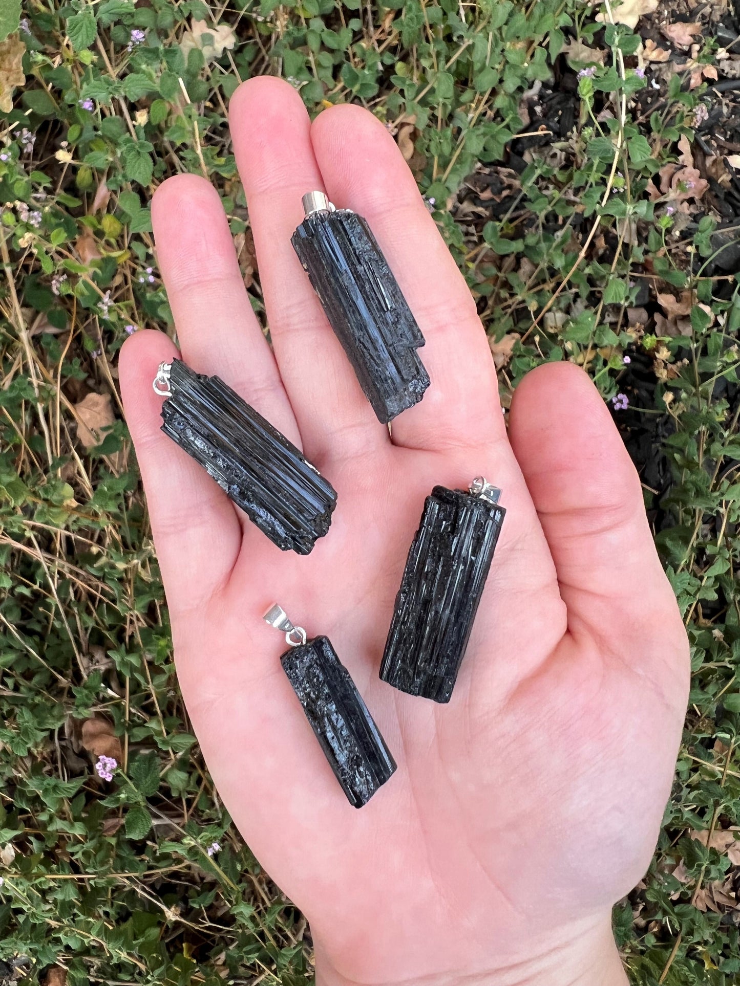 BLACK TOURMALINE BAIL PENDANT