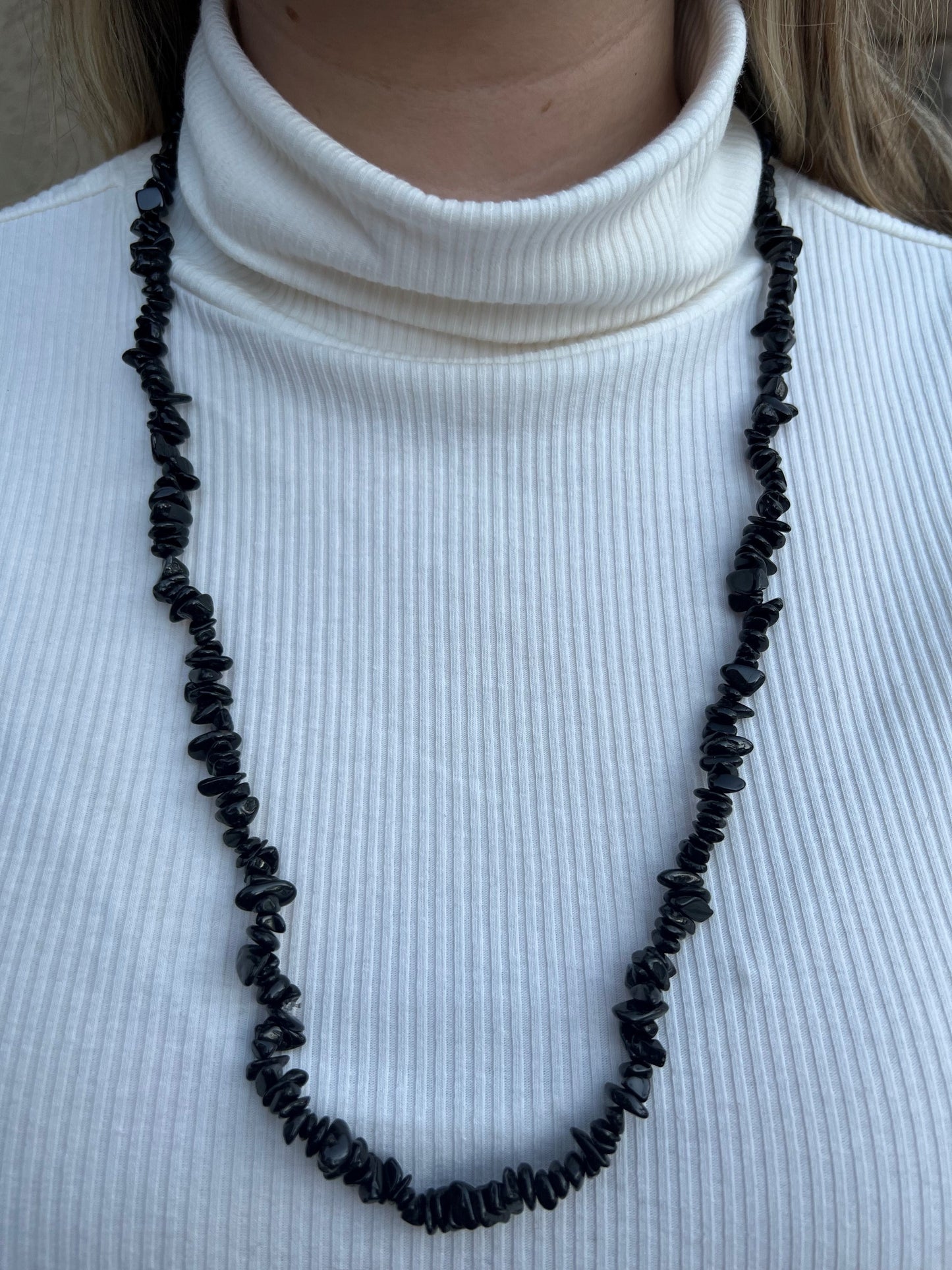 Black Tourmaline Chip Necklace by HarleyRae