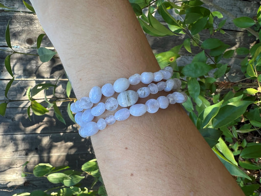 BLUE CHALCEDONY NUGGET BRACELET