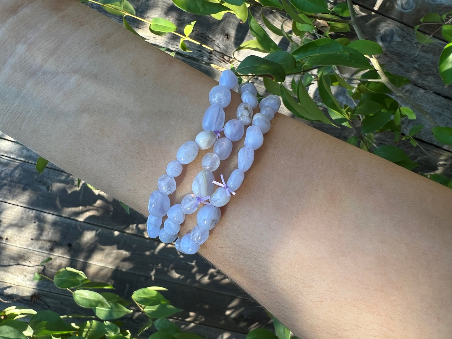 BLUE CHALCEDONY NUGGET BRACELET