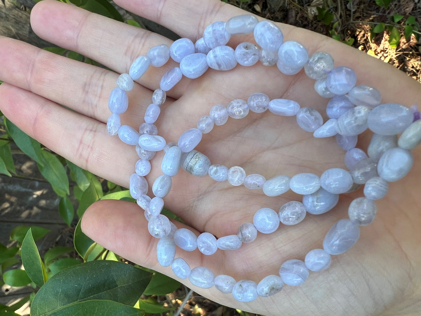 BLUE CHALCEDONY NUGGET BRACELET