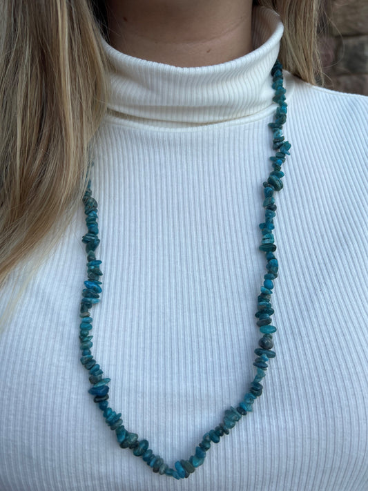 BLUE APATITE CHIP NECKLACE