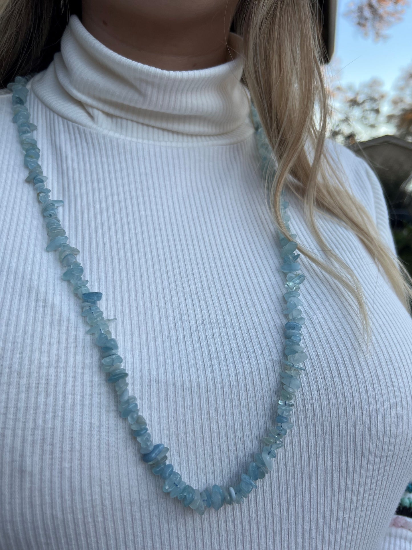 AQUAMARINE CHIP NECKLACE