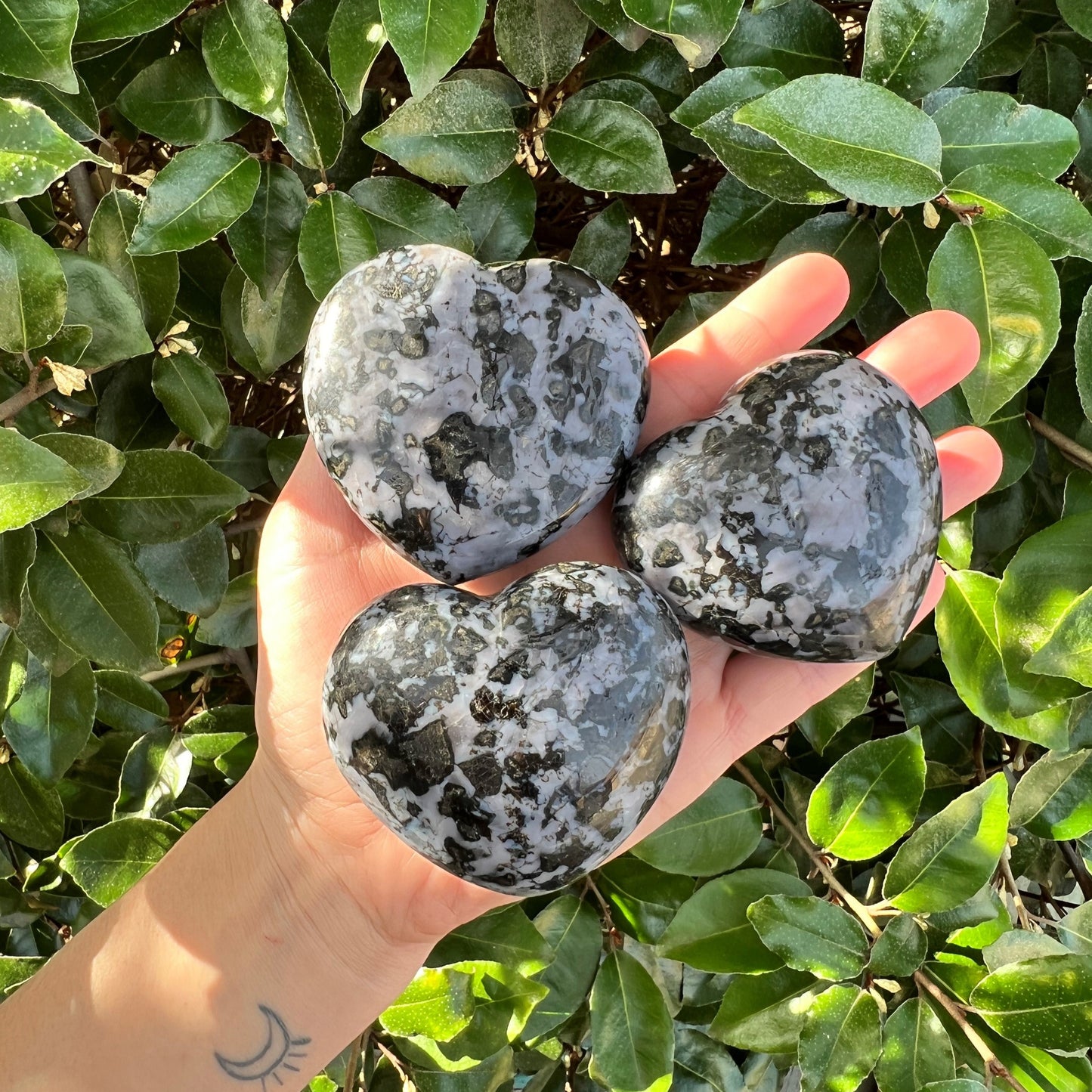 GABBRO HEART SHAPED PALM STONE