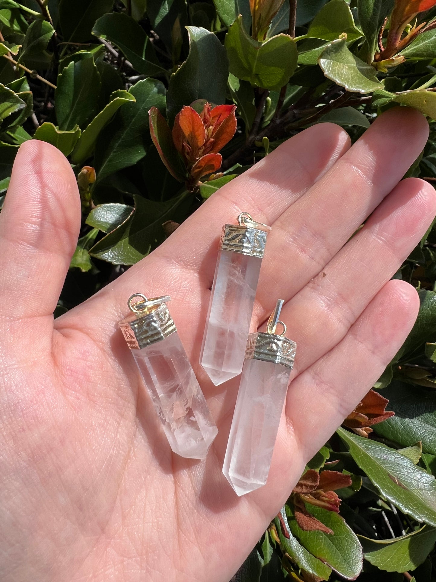 CLEAR QUARTZ PENCIL PENDANT