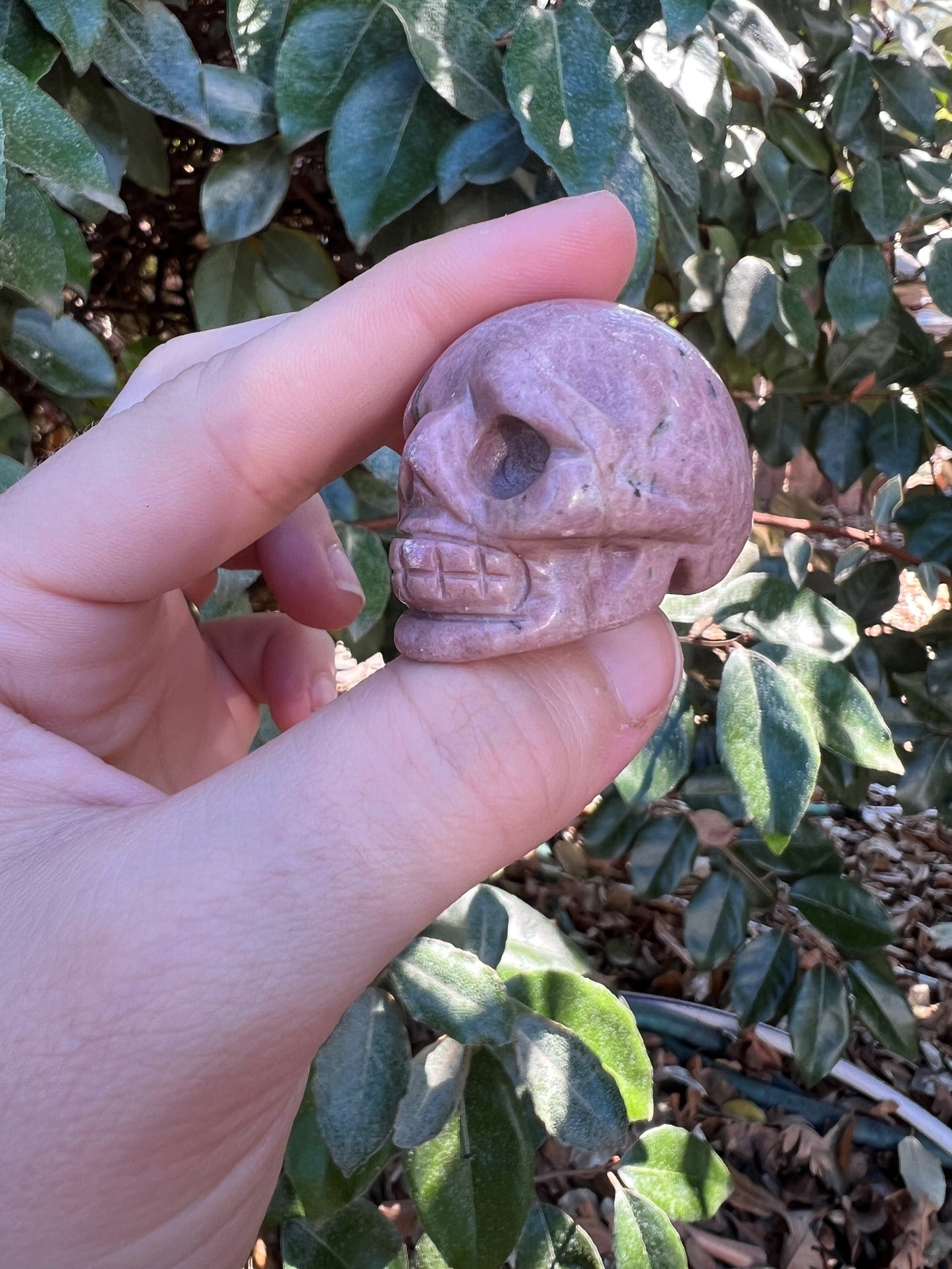 RHODONITE SKULL