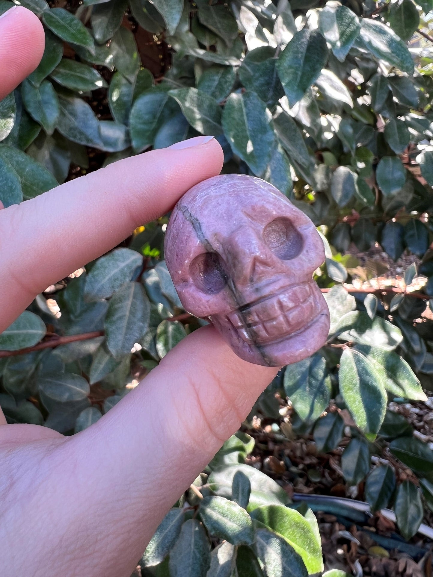 RHODONITE SKULL