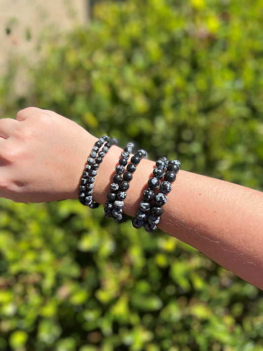 SNOWFLAKE OBSIDIAN BRACELET