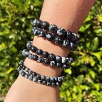 Snowflake obsidian bracelet