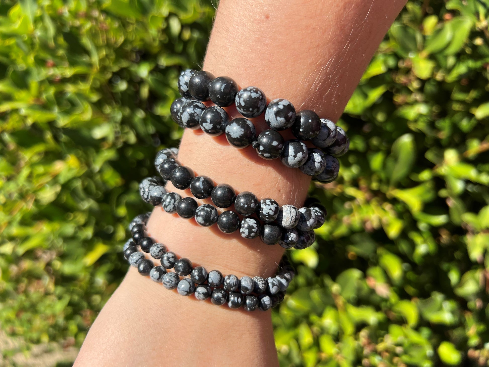 Snowflake obsidian bracelet